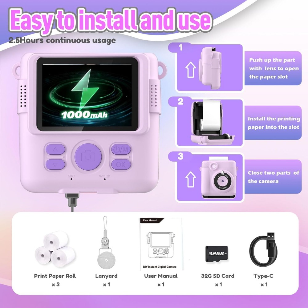 Instant Print Camera for Kids, - Kids Toys Videos review and price