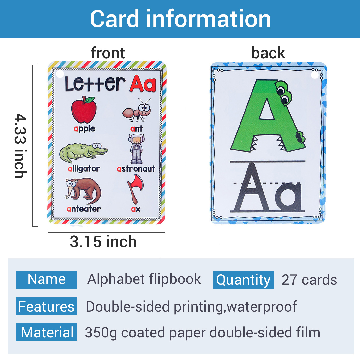 Bview Art English 26 Letters A - Educational Flash Card review and price